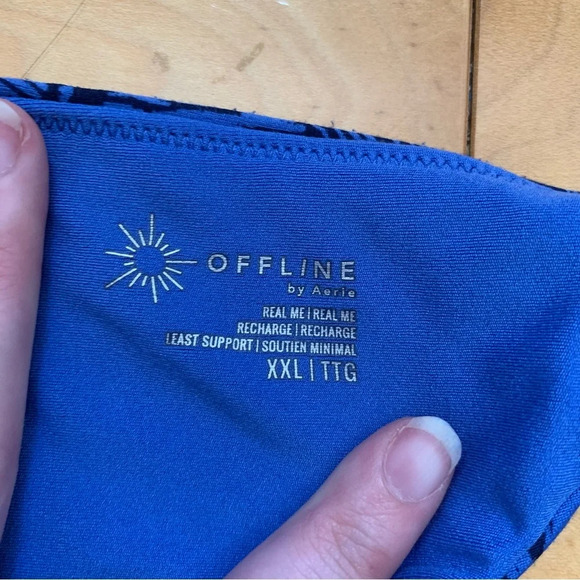 Aerie Offline Real Me Racerback Longline Sports Bra Size XXL Blue Black - Picture 4 of 6